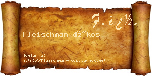 Fleischman Ákos névjegykártya